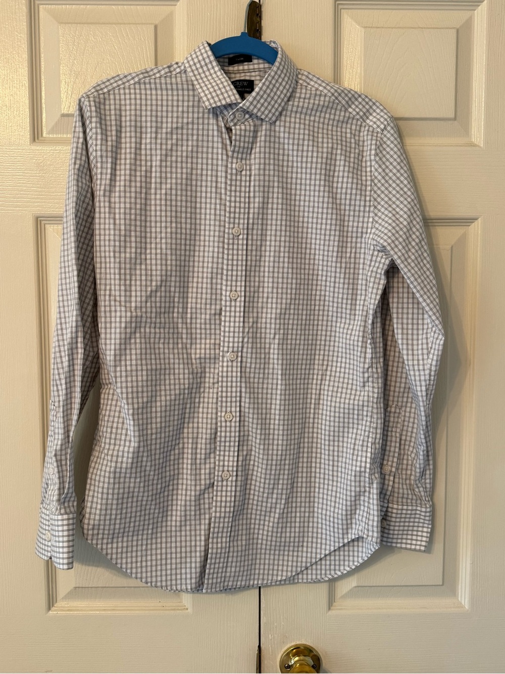 J. Crew Men’s Light grey and White Checked Dress Shirt